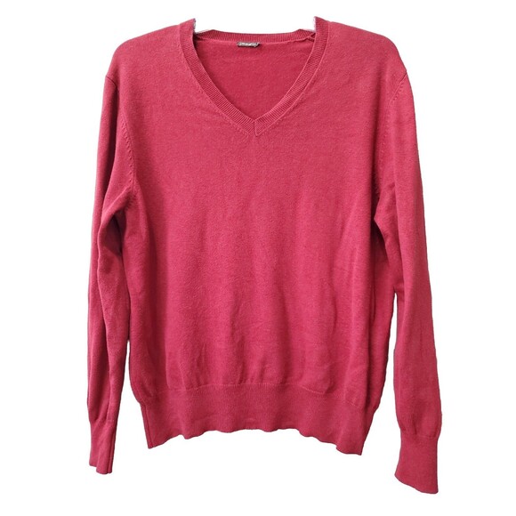 J McLaughlin Men's Red Cotton Blend V-Neck Pullover Sweater Size Medium - Picture 1 of 6